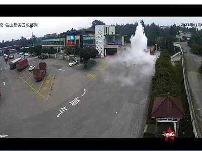 A gas leak escalates into a massive fire.