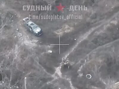 Fat Ass Ukrop Sent Flying By FPV 