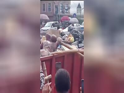 A dead body inside a garbage can in Nigeria