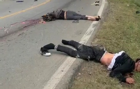 [2]Two motorcyclist horrifically gored by big truck 