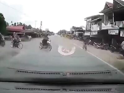 The cyclist collided with him at high speed