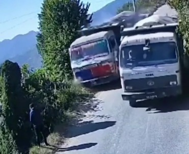 Chinese man pissing on the side of the road then suddenly......