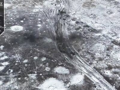 Drone finishes off a group of Russians