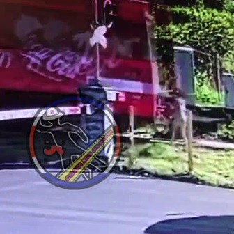 Distracted Woman Gets Hit by a Train