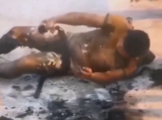 Man Burned to a Crisp by high Voltage Cable 