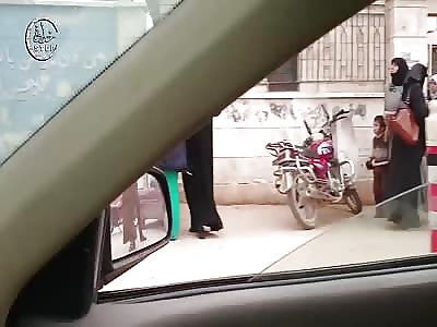 Panic near Aleppo,  Syria They Are Running 