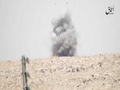 Destruction of a Turkish Tank near Tall Hawa Village West of the Ghandurah District in the Eastern Aleppo Countryside