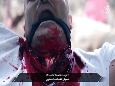 ISIS cut guys wrist, throat, stomach & bomb to pieces running man in the desert