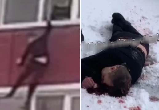 Depressed Russian Jumping from 6th Floor 