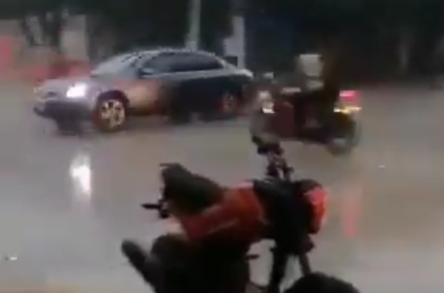 Motorcyclist crashed hard 