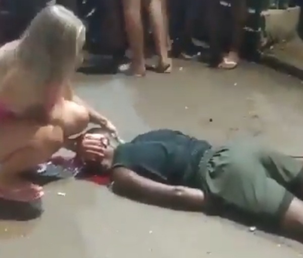 Shot in the Head next to His GF (2 angles)