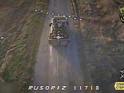 Direct FPV hit on a group of orcs