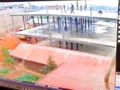 Video of the collapse of a facility in workers