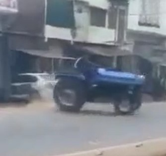 Trickster in a Tractor Ends his Life. Squishy