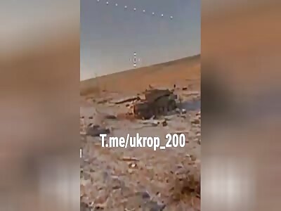 Ukrops Hiding Around Tatterd Leapord Hit By FPV 