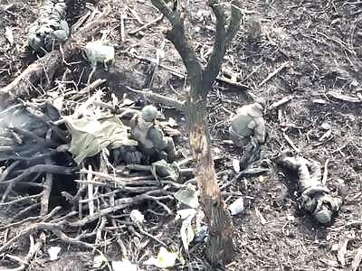 Destruction of invaders in their trench 