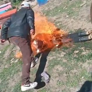 A Man Is Set on Fire for Shooting Another Man