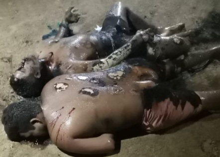 Two gang members executed and burned 