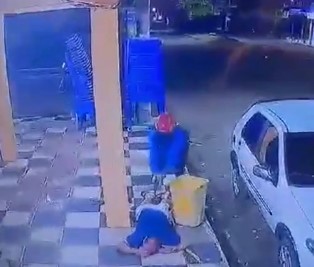 Murdered while Talking to his Friends