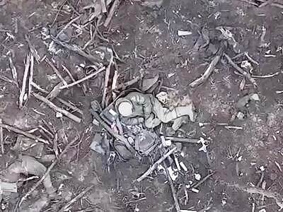 Ukranian Drone Grenade Makes Russian Chunks Fly. 