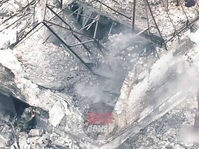 Russian throwing grenades into Ukrainian defence