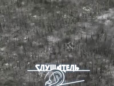 RU Arty Smashes Ukrops In Trench 