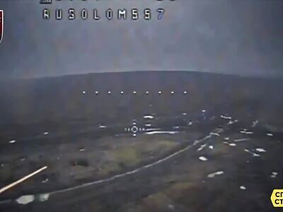 The transformation of a Russian machine gunner into minced meat.