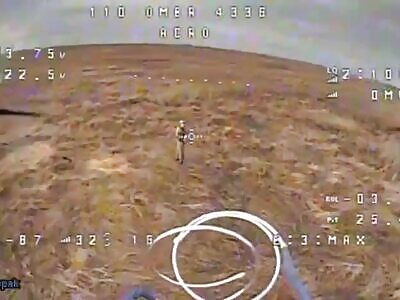 Russian tries to knock down FPV with a bottle