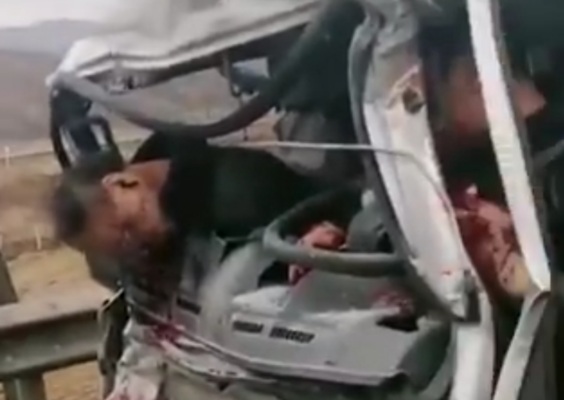 Horrific Collision between van and truck leave many dead and injury