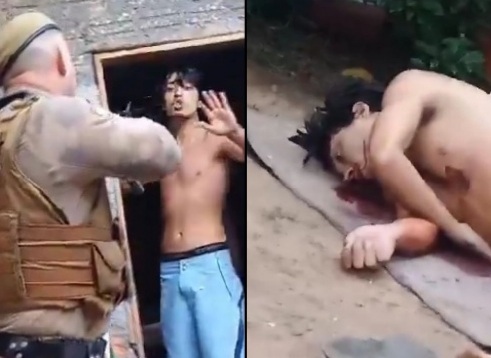 Criminal killed by police in front of his family 