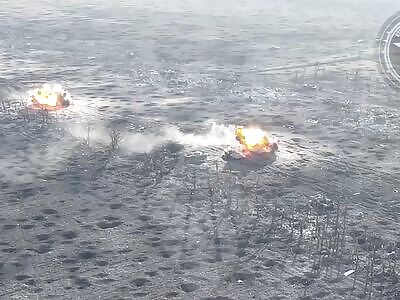 WOW: Synchronized mine detonation of two Russian APCs