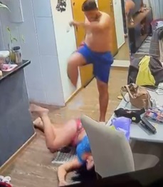 Scumbag Attacks Helpless Wife in Brazil