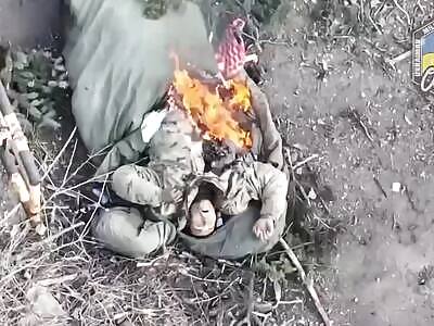 half-dead Russian burns out in agony