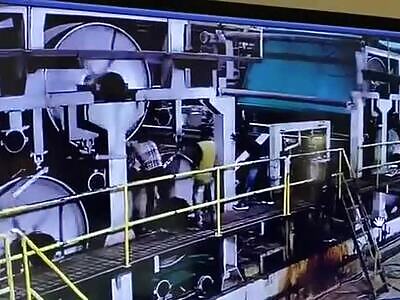 Worker Sucked in and Killed by Paper Mill Machine.
