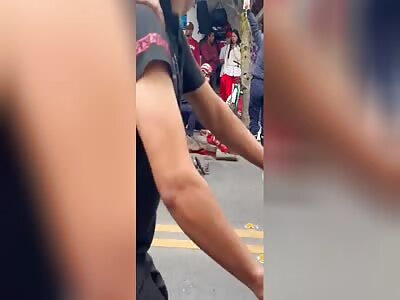 Elderly man on bicycle was run over by a dump truck