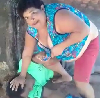 Heavyweight Wife Beats the Crap out of Husband.