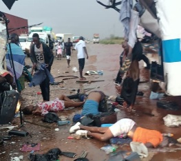 Many dead victims after bus crashed into truck 