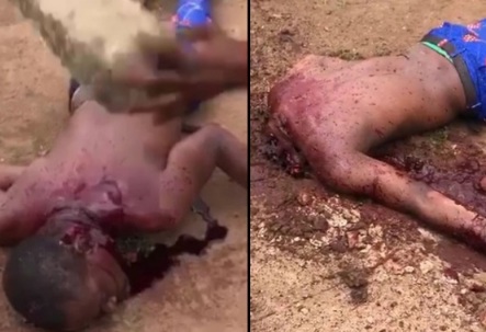 [Extended video]rival stoned to death by THE BLACK AXE GANG MEMBERS 