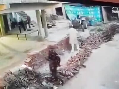 Out of Control Tractor Runs over Dude