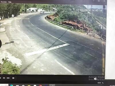 Biker dies instantly in head-on crash with truck.Vietnam, 2 April 2024