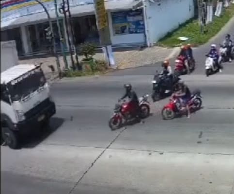 Bikers Head Splattered Across The Pavement