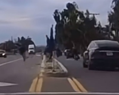 motorcyclist flew after colliding with construction site