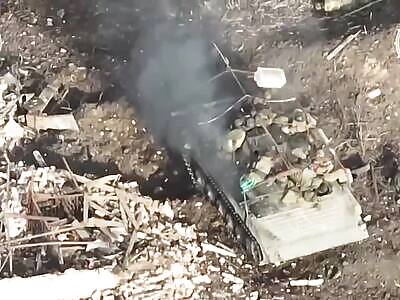 The entire crew of the Russian BMP-2 was destroyed