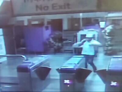 Indian Soldier Shoots himself at the Metro (at 0:40) - April 5, 2024 