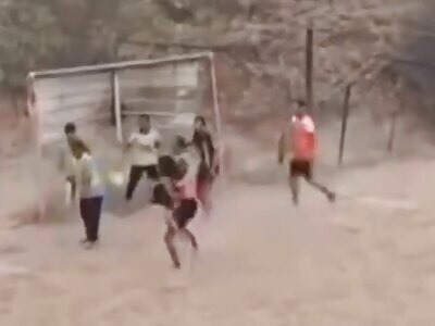 Dudes Fall From Cliff During Football Match