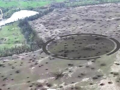 Direct artillery hit on a group of orcs