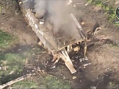 Destroyed Russian BMP with crew