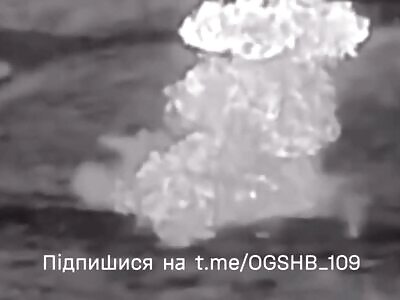 Russian BTR-80 hit a mine