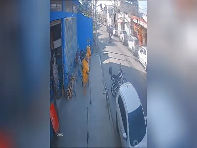 Pedestrian killed by a rearing motorcycle