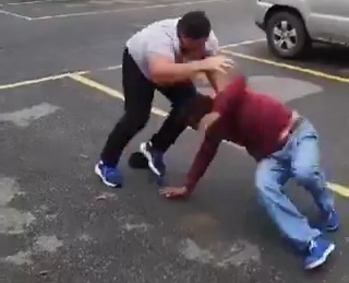 Two taxi drivers road rage 